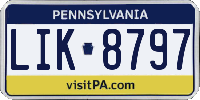 PA license plate LIK8797