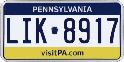 PA license plate LIK8917