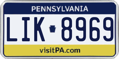 PA license plate LIK8969
