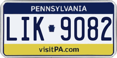 PA license plate LIK9082