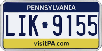 PA license plate LIK9155