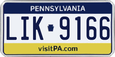 PA license plate LIK9166