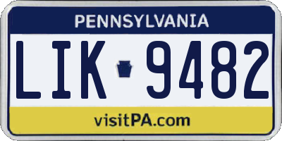 PA license plate LIK9482