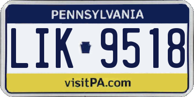PA license plate LIK9518