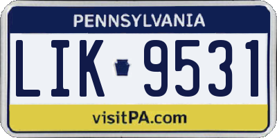 PA license plate LIK9531