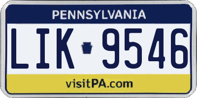 PA license plate LIK9546
