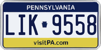 PA license plate LIK9558