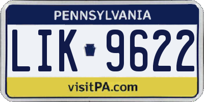 PA license plate LIK9622