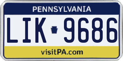 PA license plate LIK9686