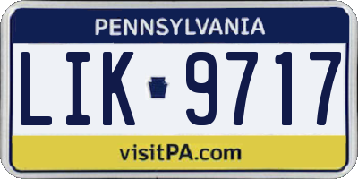 PA license plate LIK9717