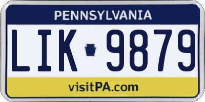 PA license plate LIK9879