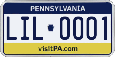 PA license plate LIL0001