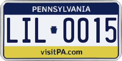 PA license plate LIL0015