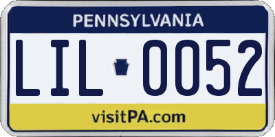 PA license plate LIL0052