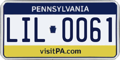 PA license plate LIL0061
