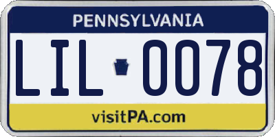 PA license plate LIL0078