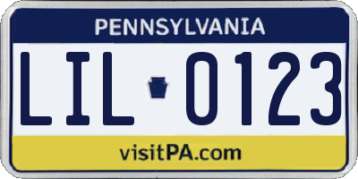 PA license plate LIL0123