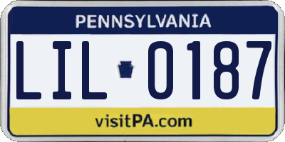 PA license plate LIL0187