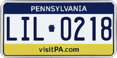 PA license plate LIL0218