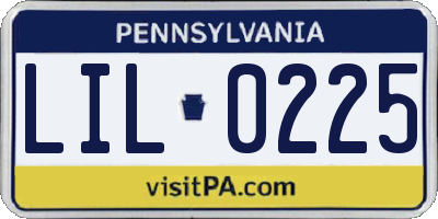 PA license plate LIL0225