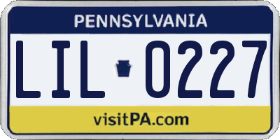 PA license plate LIL0227