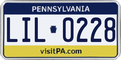 PA license plate LIL0228