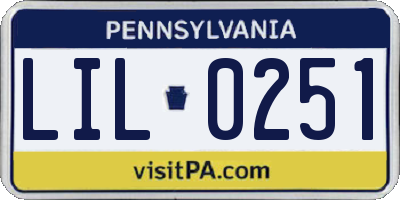PA license plate LIL0251