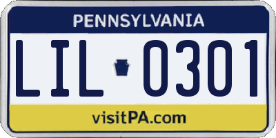 PA license plate LIL0301