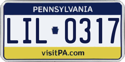 PA license plate LIL0317