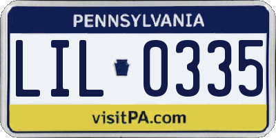 PA license plate LIL0335