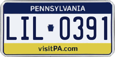 PA license plate LIL0391