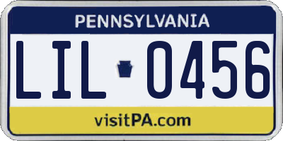 PA license plate LIL0456