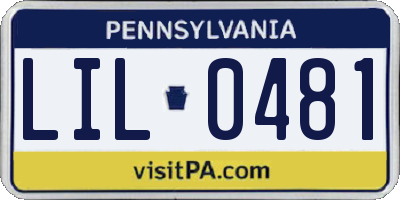 PA license plate LIL0481