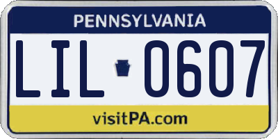 PA license plate LIL0607