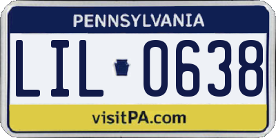 PA license plate LIL0638