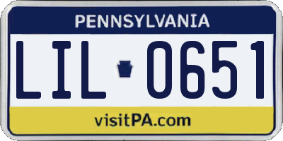PA license plate LIL0651