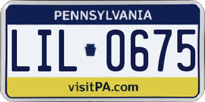 PA license plate LIL0675