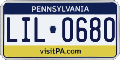 PA license plate LIL0680