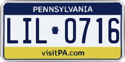 PA license plate LIL0716