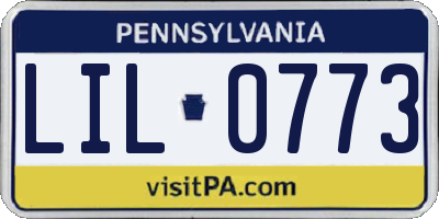 PA license plate LIL0773