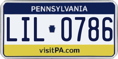 PA license plate LIL0786
