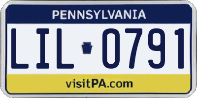 PA license plate LIL0791