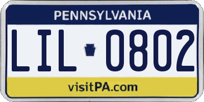 PA license plate LIL0802