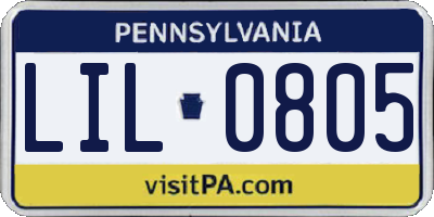PA license plate LIL0805