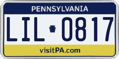 PA license plate LIL0817