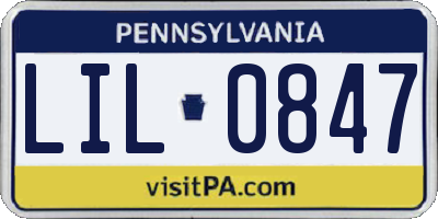 PA license plate LIL0847