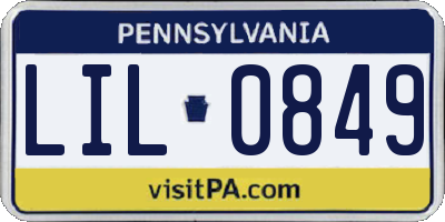 PA license plate LIL0849