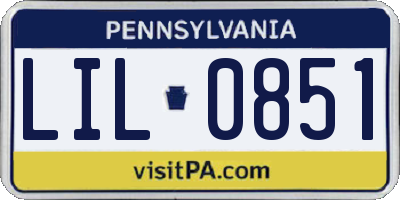 PA license plate LIL0851