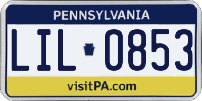PA license plate LIL0853