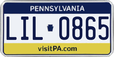 PA license plate LIL0865